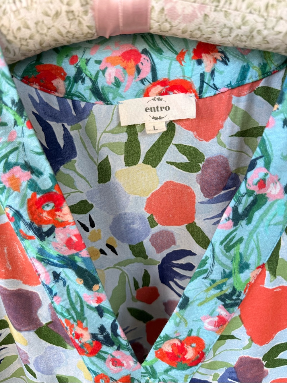 entro Coral & Mint Floral Tiered Dress - Picture 3 of 4